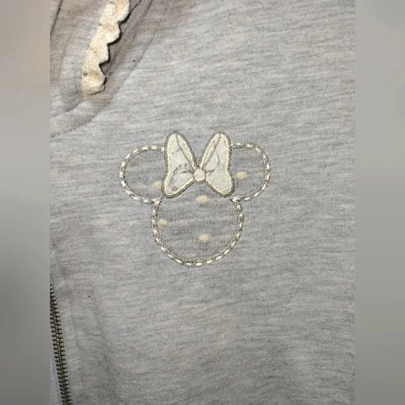 Disney Parks Minnie Mouse Disney Zip Hoodie with Lace Detail size Small - Picture 3 of 7